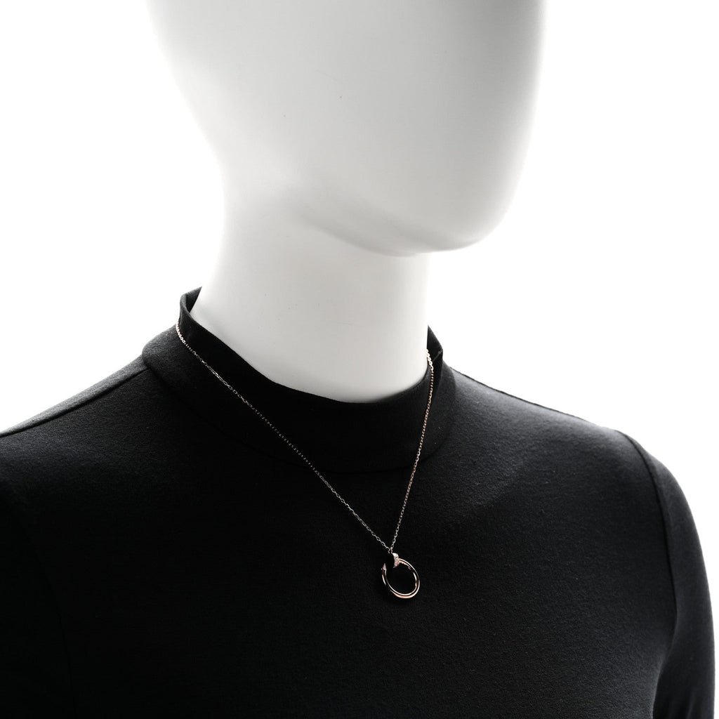 18K Pink Gold Diamond Juste Un Clou Pendant Necklace