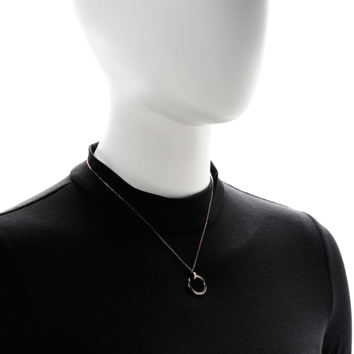 18K Pink Gold Diamond Juste Un Clou Pendant Necklace
