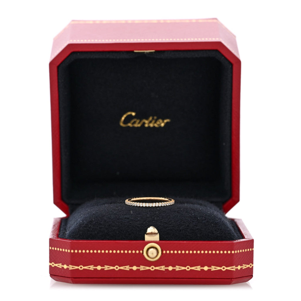 18K Yellow Gold Diamond 1.5mm Etincelle de Cartier Wedding Band Ring 49 5