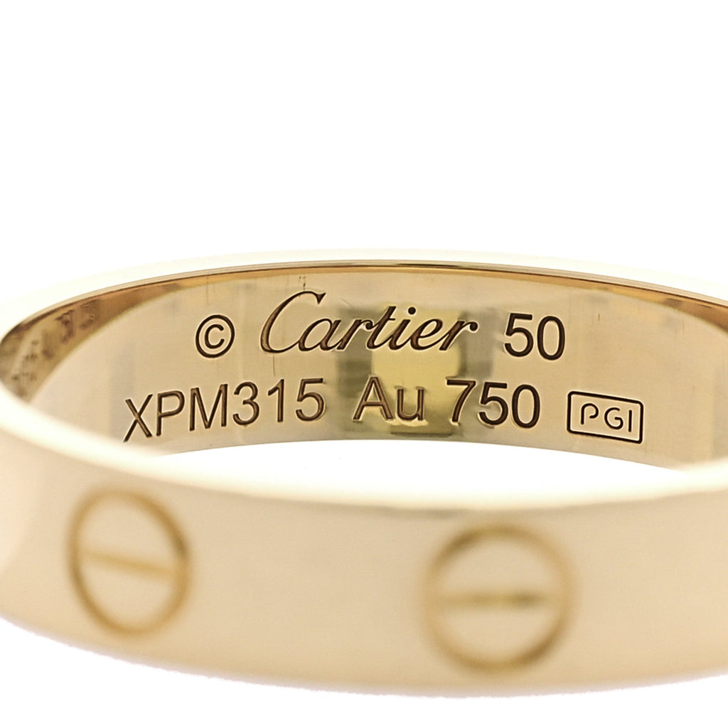 18K Yellow Gold 3.5mm LOVE Wedding Band Ring  50 5.25