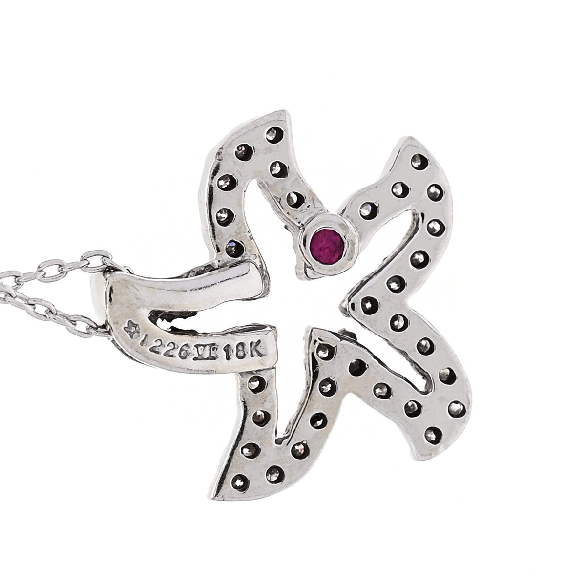 18K White Gold Diamond Tiny Treasures Starfish Pendant Necklace