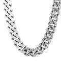Crystal Curb Chain Necklace Oxidized Silver Oxidized Silver