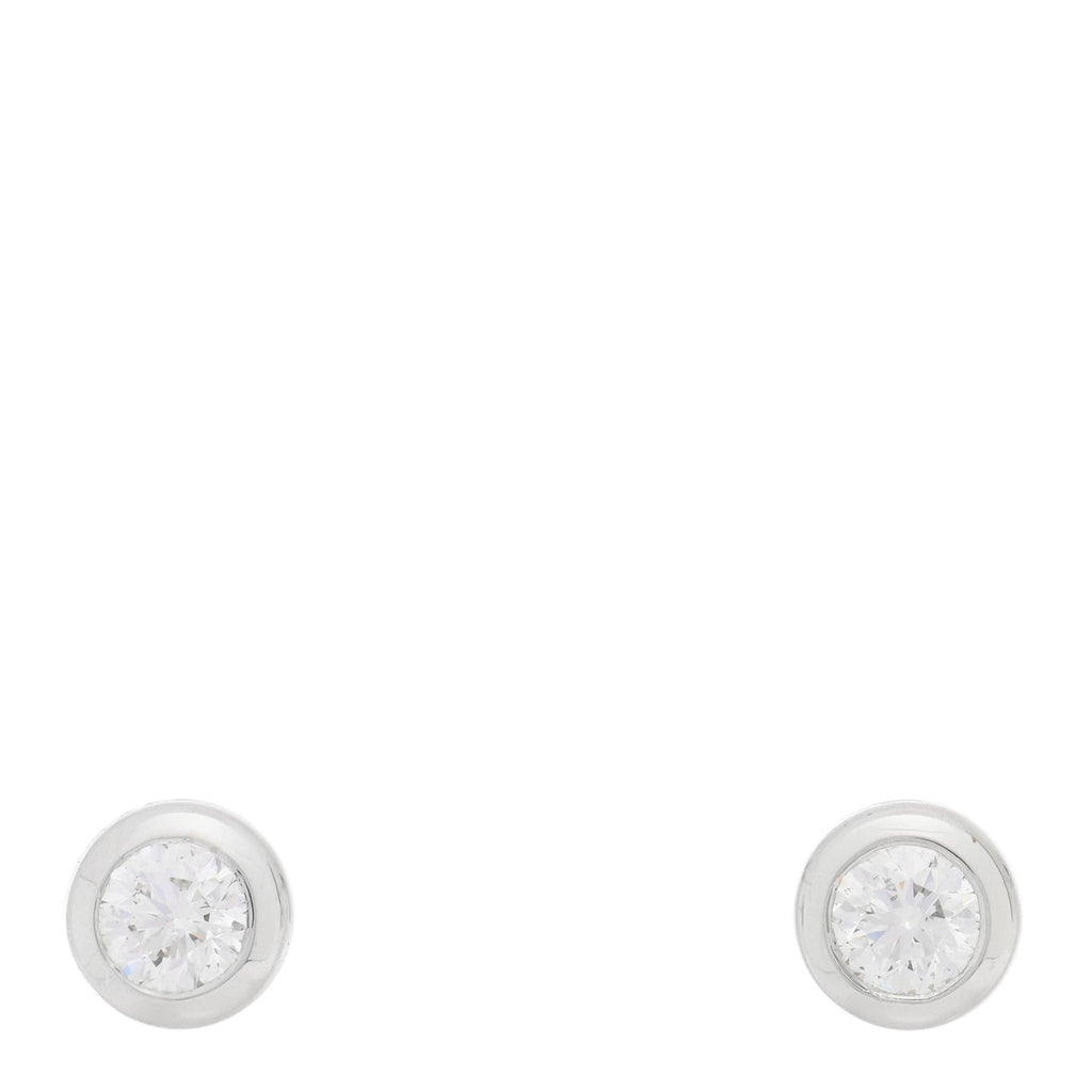 18K White Gold Diamond .46ctw Bezel Stud Earrings