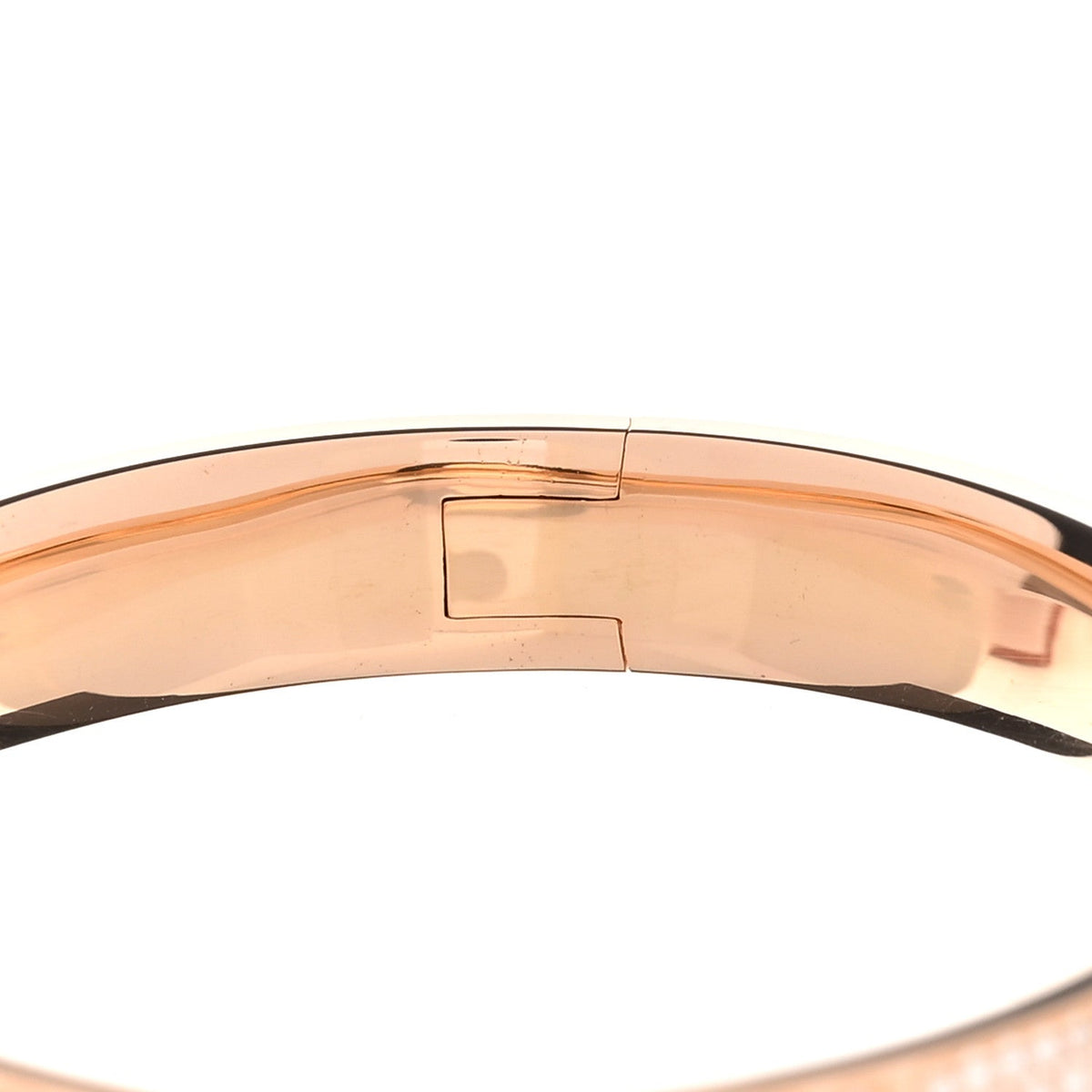 18K Rose Gold Diamond Atlas Closed Wide Hinged Bangle Bracelet
