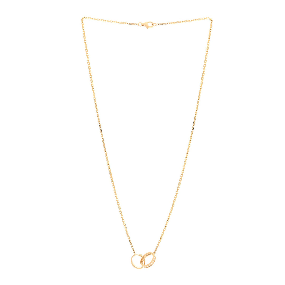 18K Yellow Gold Diamond Interlocking LOVE Necklace