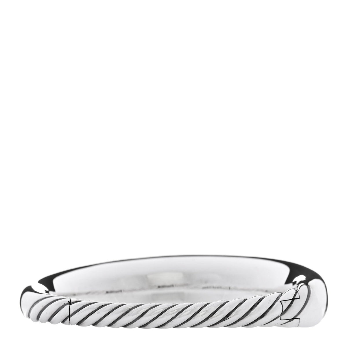 Sterling Silver Diamond 17mm Pure Form Smooth Bangle Bracelet