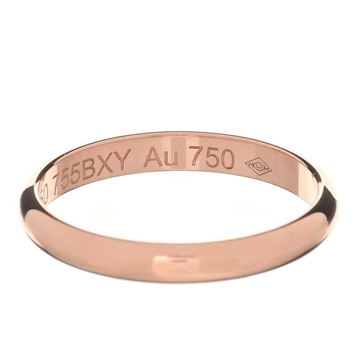 18K Pink Gold 2.5mm 1895 Wedding Band Ring 50 5.25