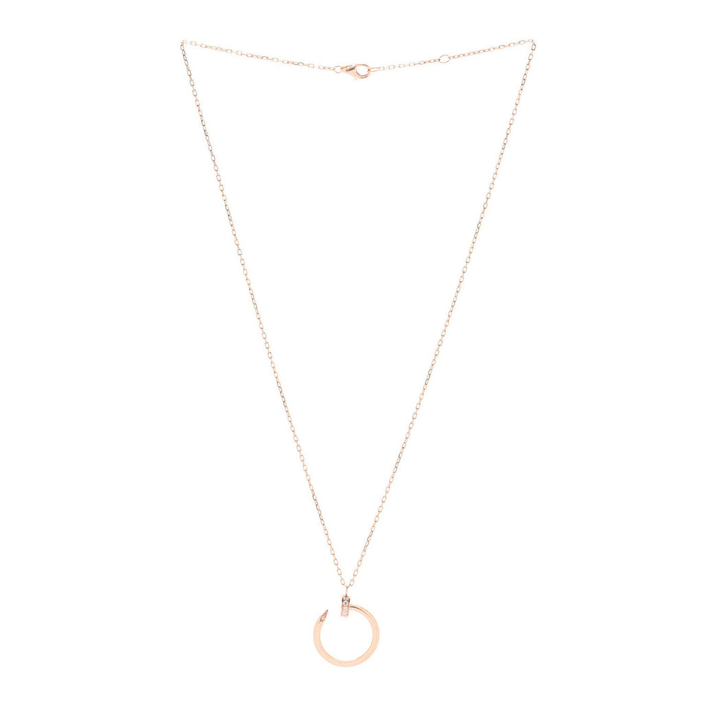 18K Pink Gold Diamond Juste Un Clou Pendant Necklace