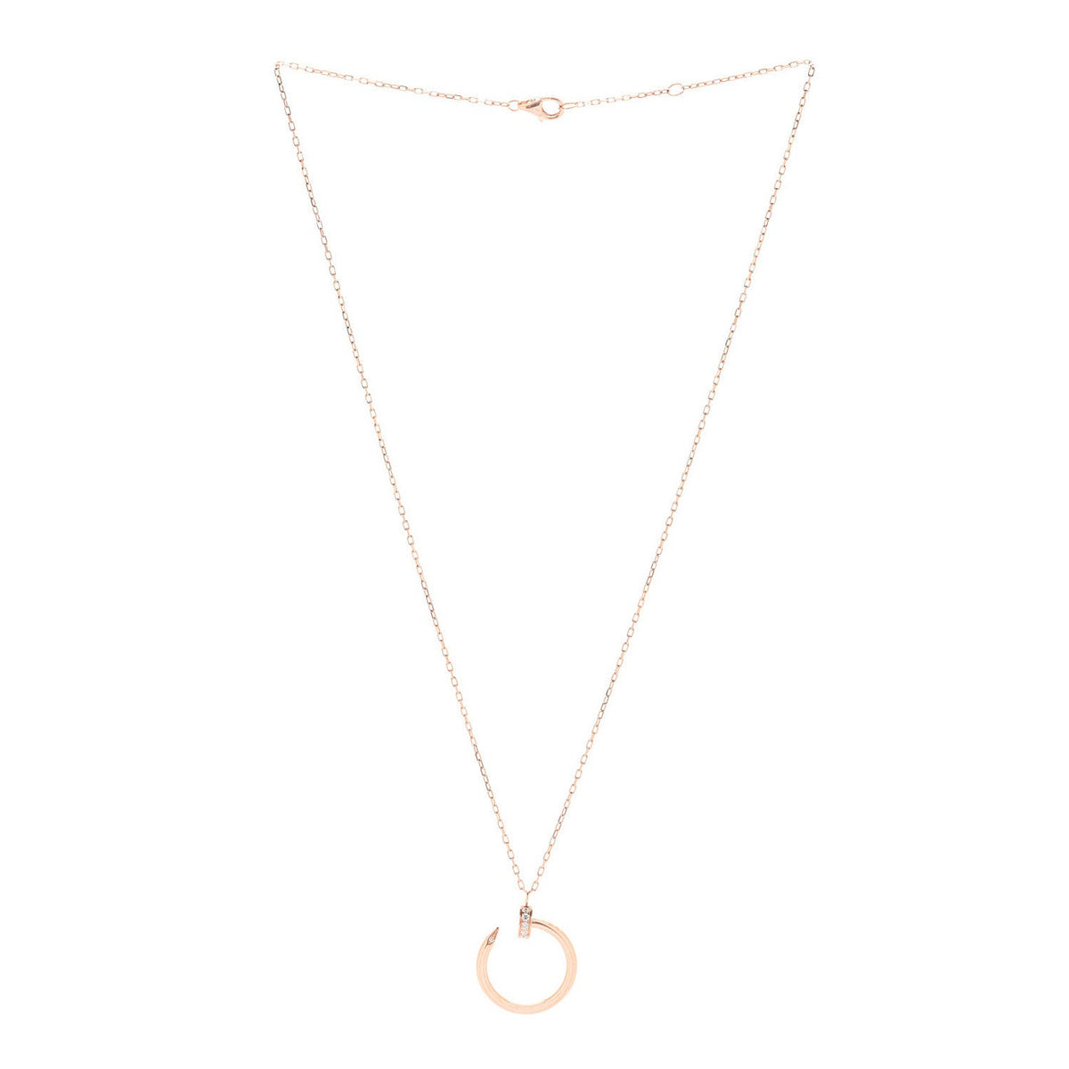 18K Pink Gold Diamond Juste Un Clou Pendant Necklace