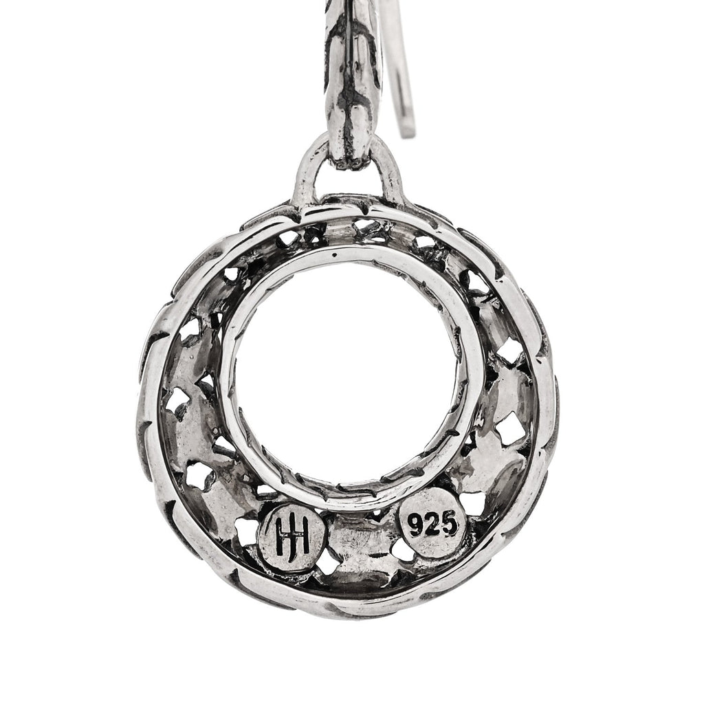 Sterling Silver Classic Chain Filigree Circle Drop Earrings