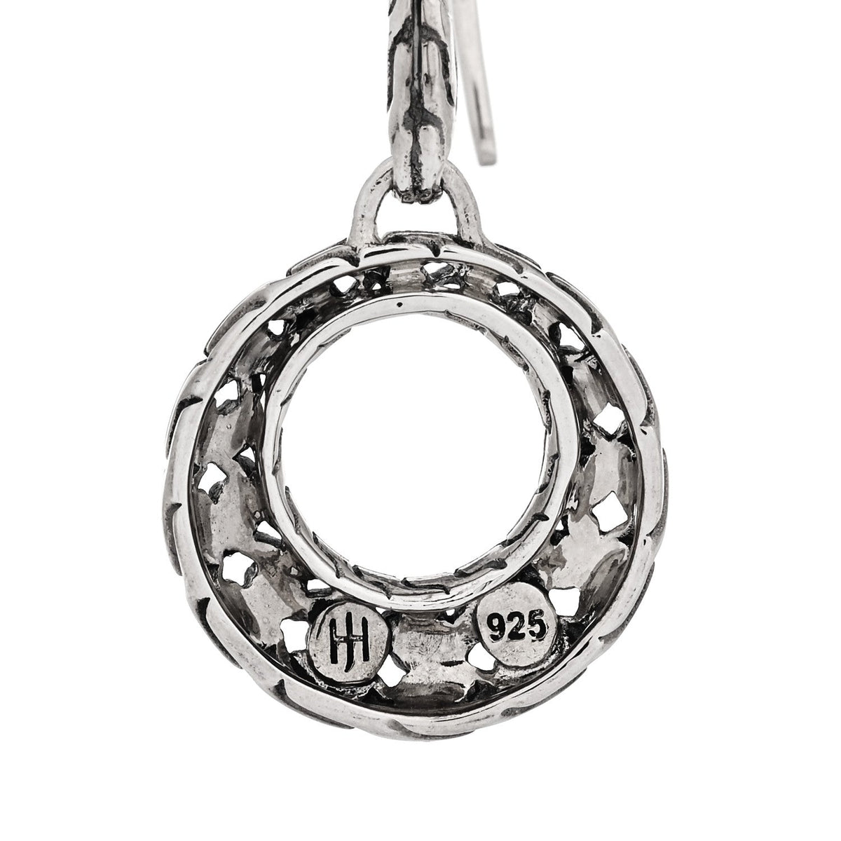Sterling Silver Classic Chain Filigree Circle Drop Earrings