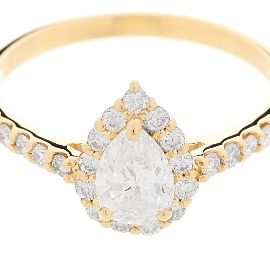 18K Yellow Gold Diamond .53ctw Pear Cut Engagement Ring  53 6.25