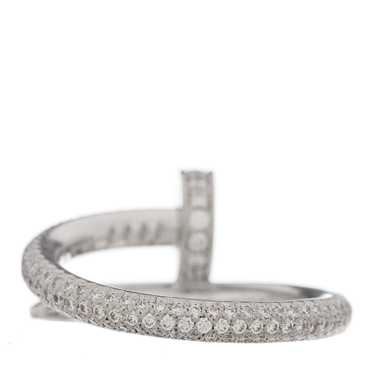 18K White Gold Diamond Juste Un Clou Full Paved Ring 50 5.25