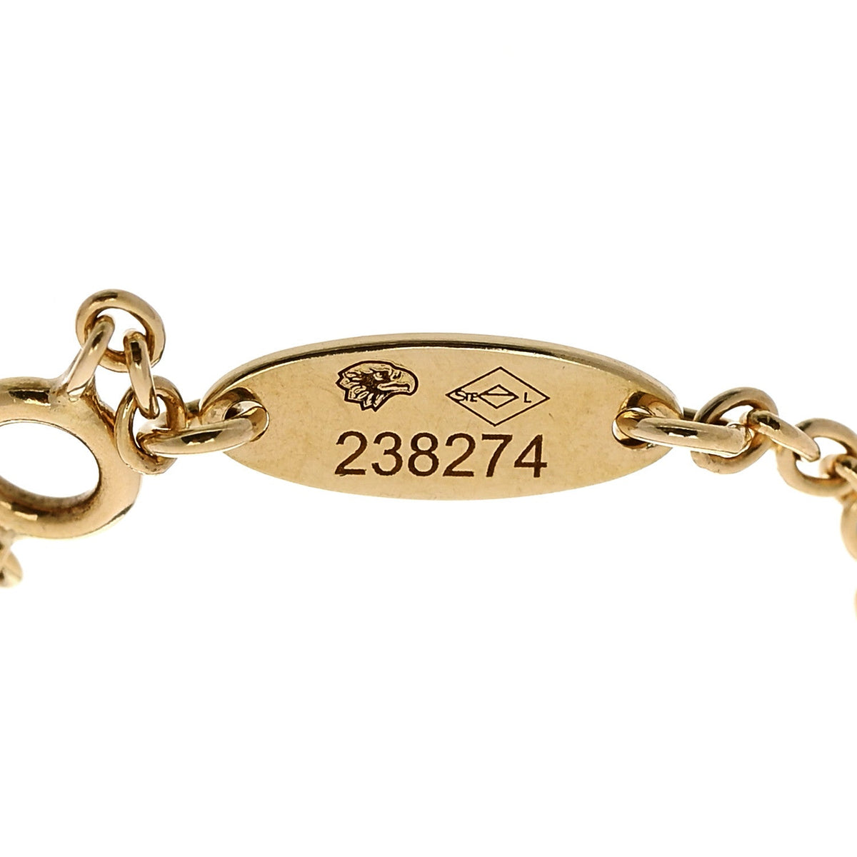 18K Yellow Gold Diamond Mother of Pearl Rose Des Vents Bracelet