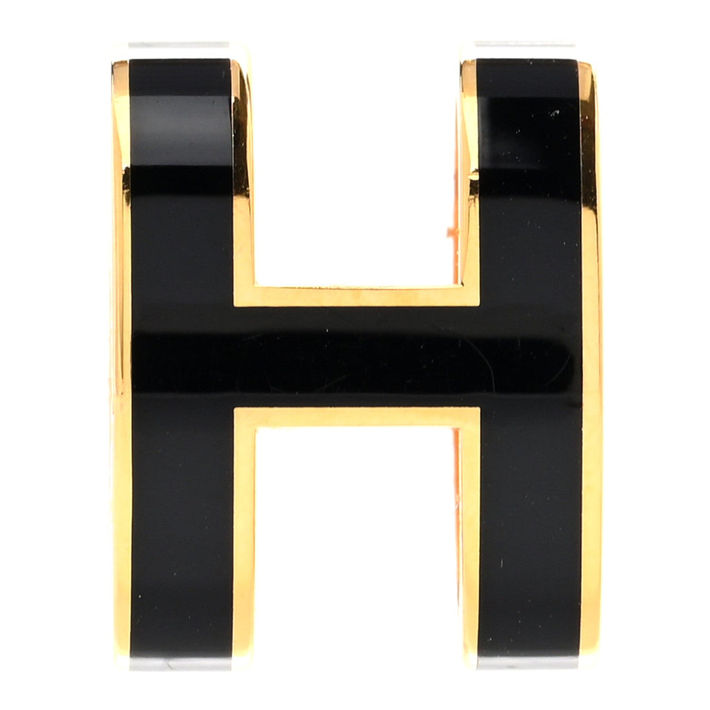 Lacquered Gold Pop H Pendant Black
