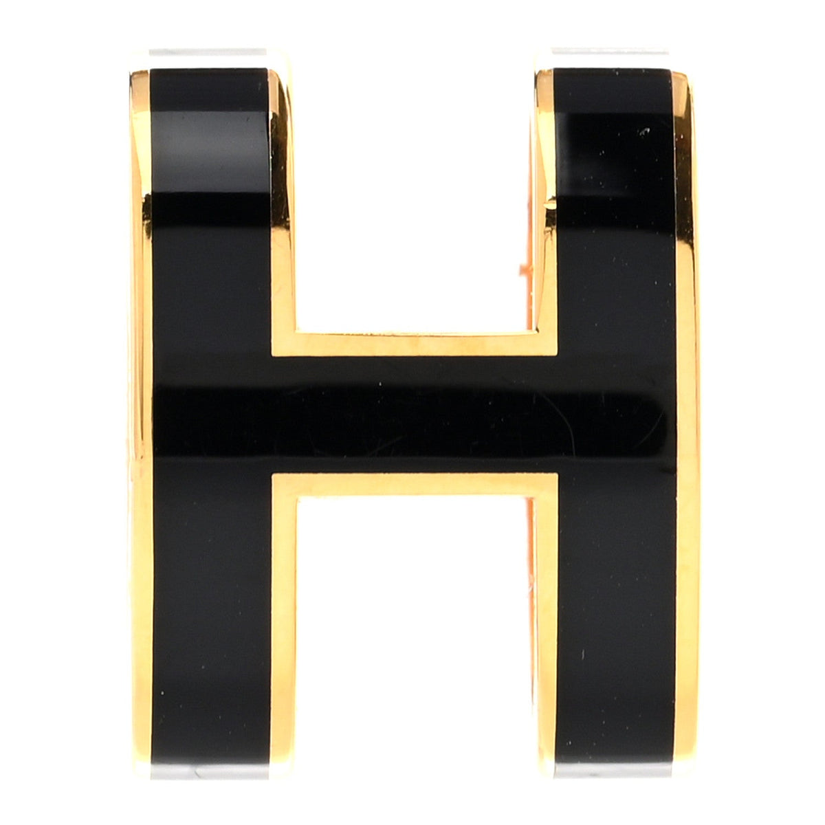 Lacquered Gold Pop H Pendant Black