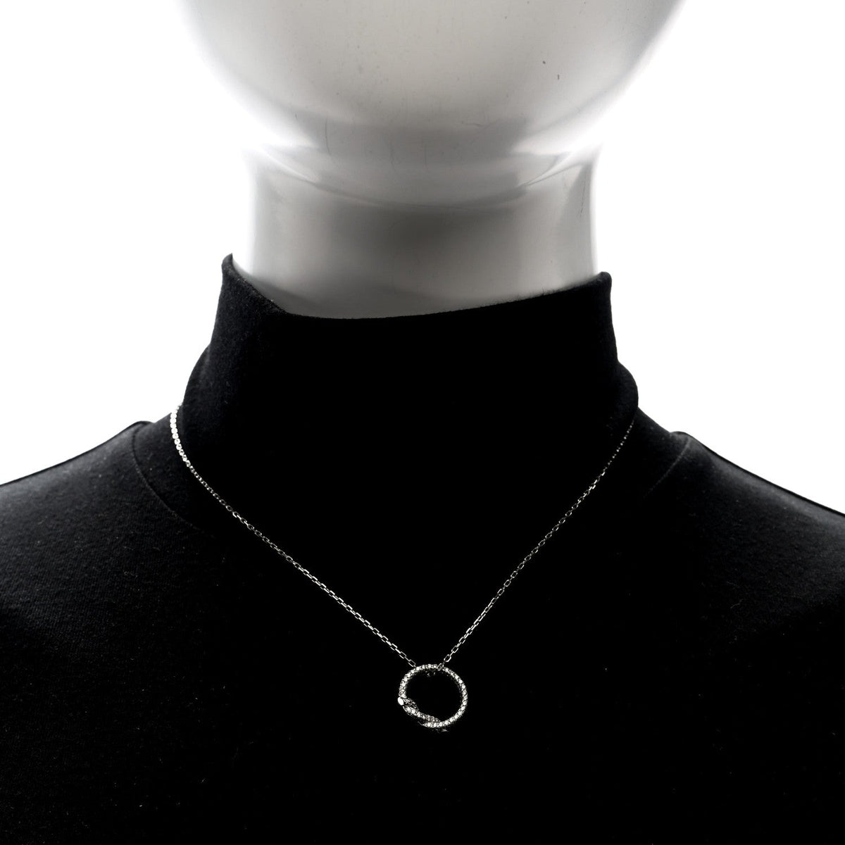 18K White Gold Diamond Entrelaces Necklace