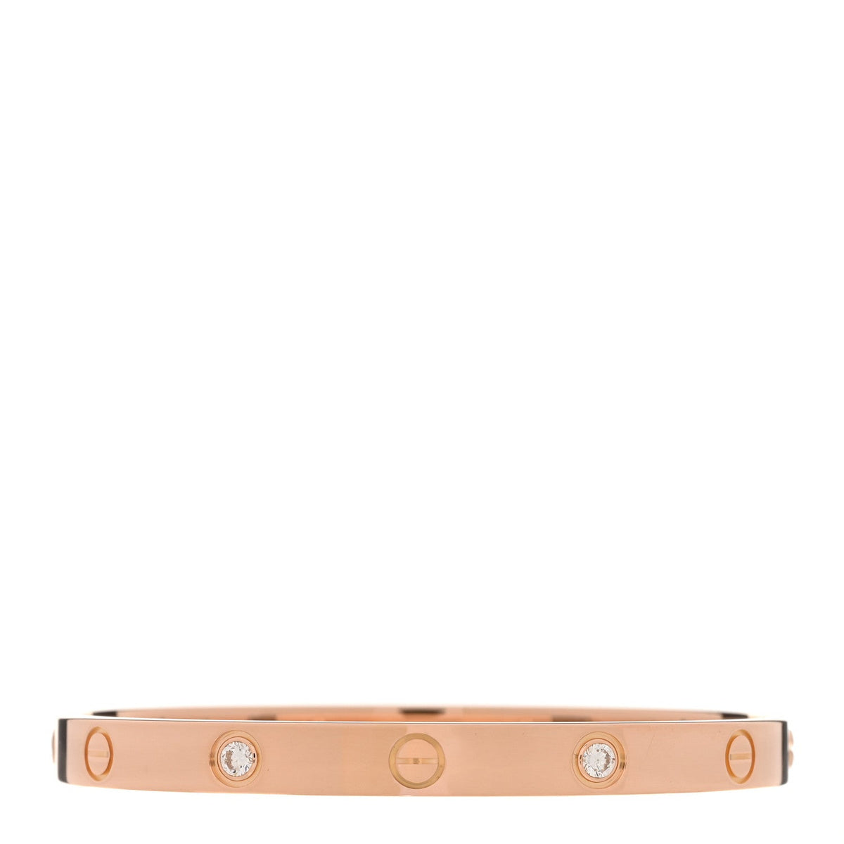 18K Pink Gold 4 Diamond LOVE Bracelet 17