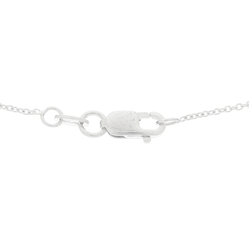 18K White Gold Diamond Initial P Pendant Necklace