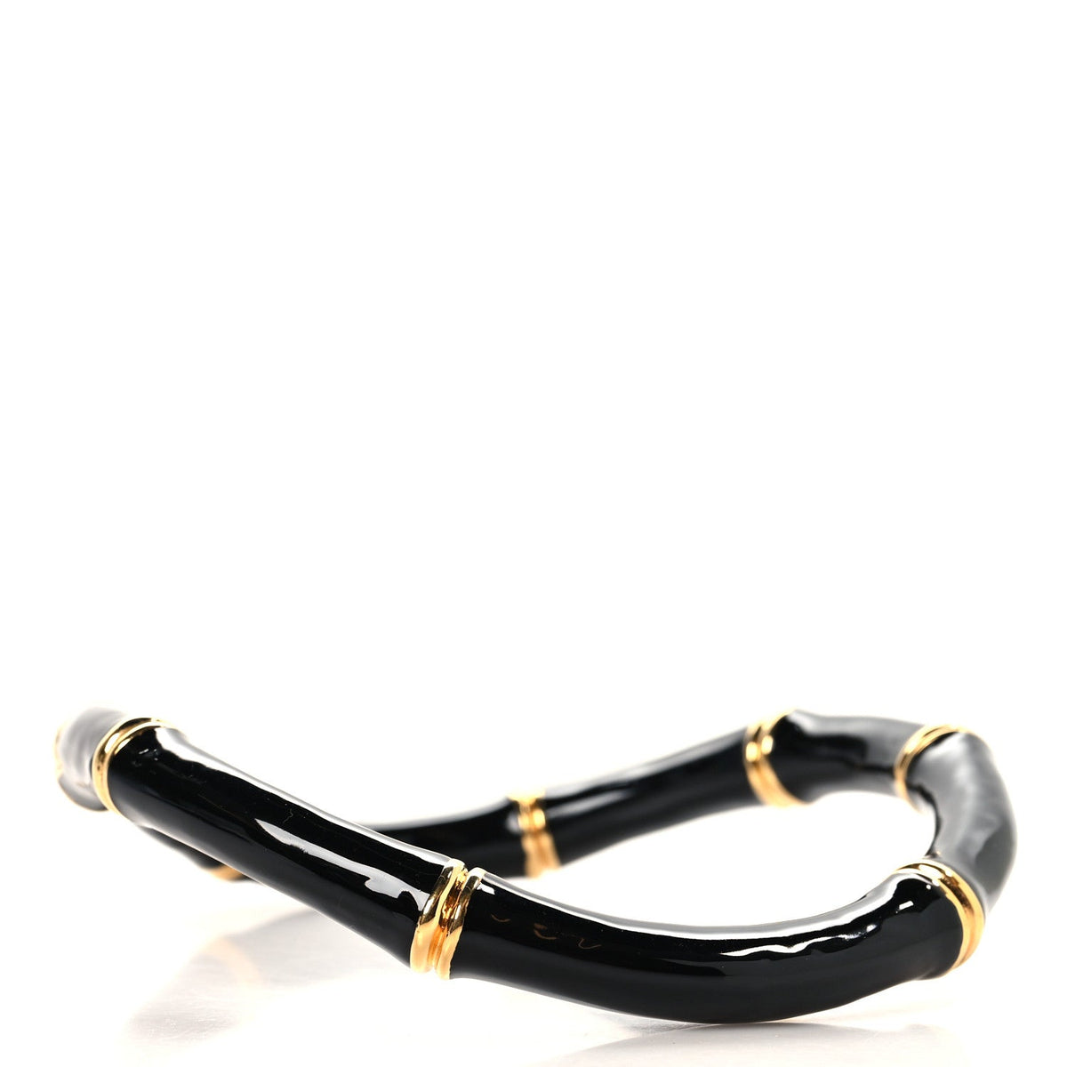 Metal Enamel Bamboo Choker Necklace Black