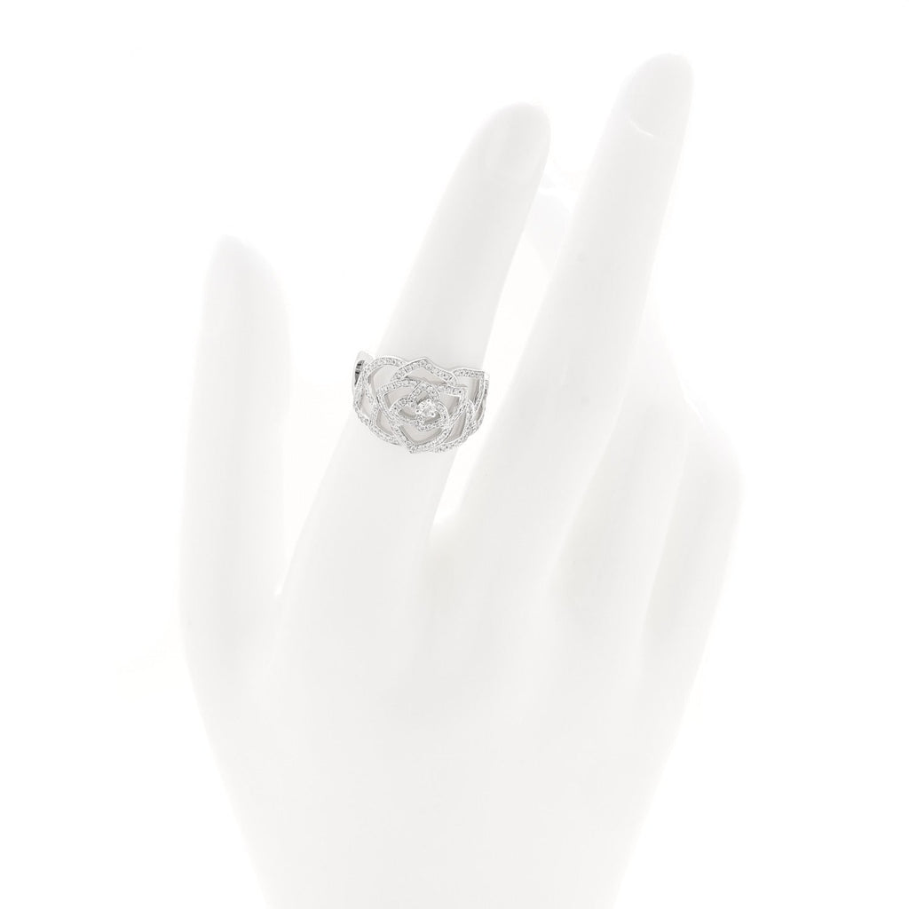 18K White Gold Diamond .55ct Rose Ring 51 5.75