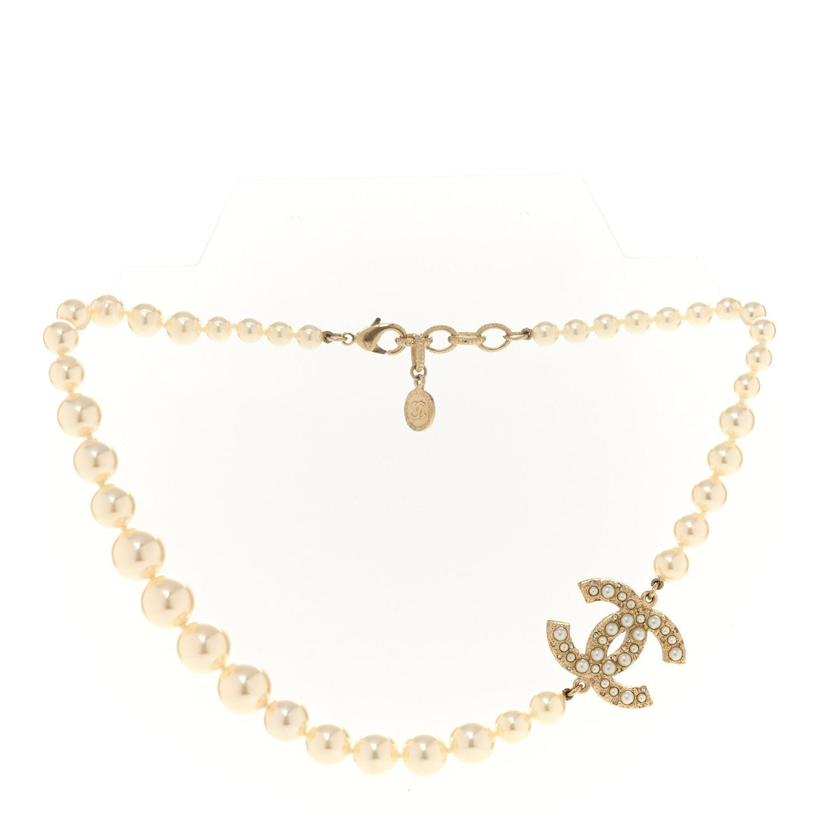 Pearl CC 100th Anniversary Necklace Light Gold