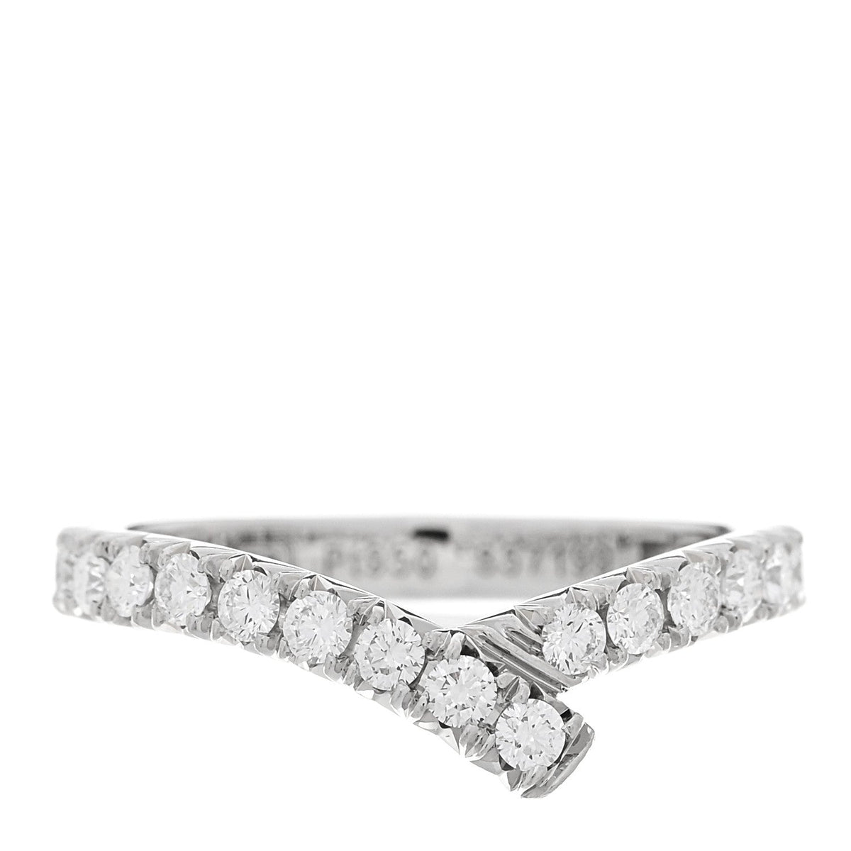 Platinum Diamond Ribbon Wedding Band Ring 50 5.25