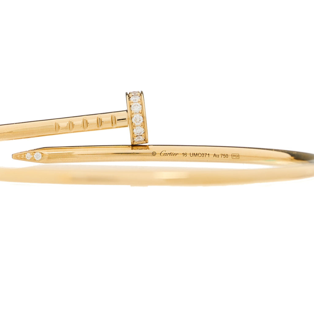 18K Yellow Gold Diamond Small Juste Un Clou Bracelet 16