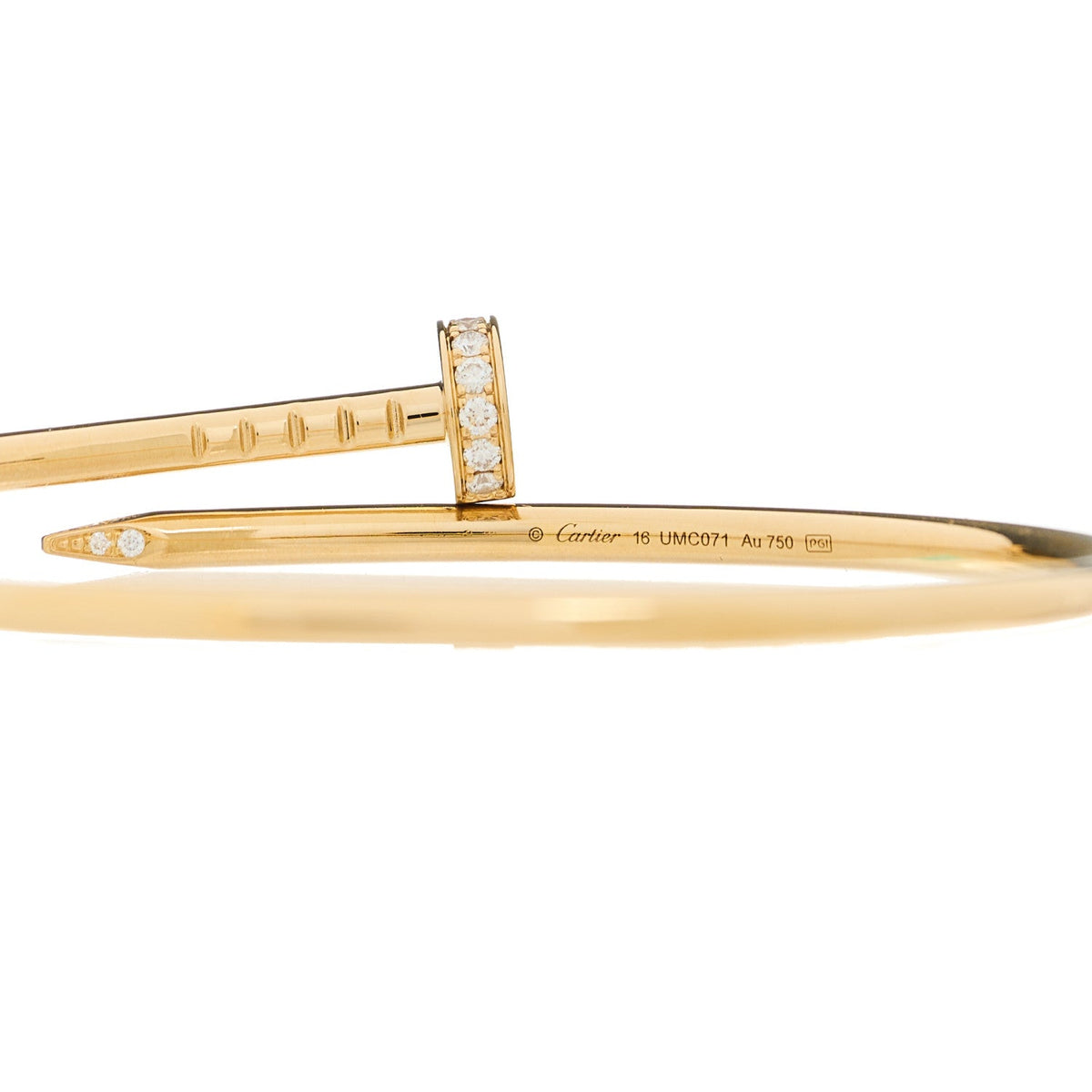 18K Yellow Gold Diamond Small Juste Un Clou Bracelet 16