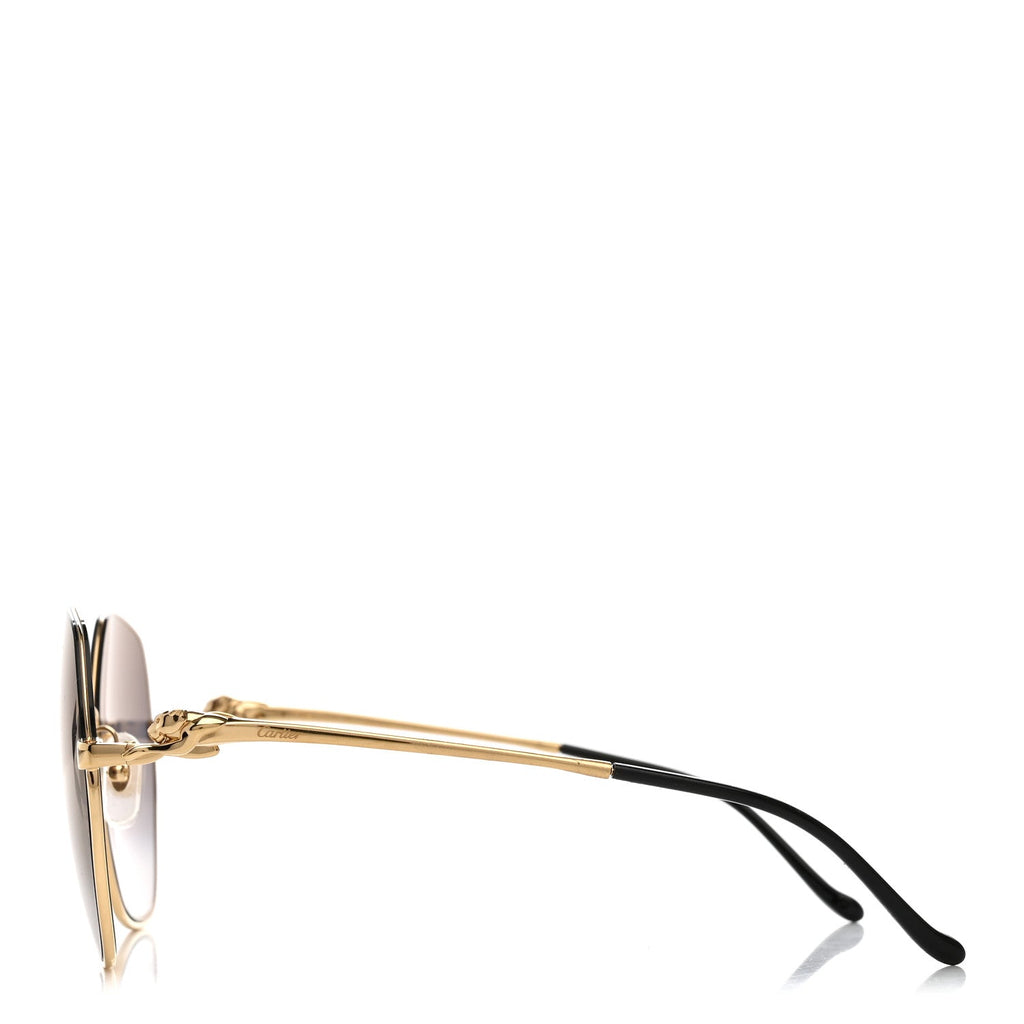 Panthere De Cartier Sunglasses CT0267S Gold Black