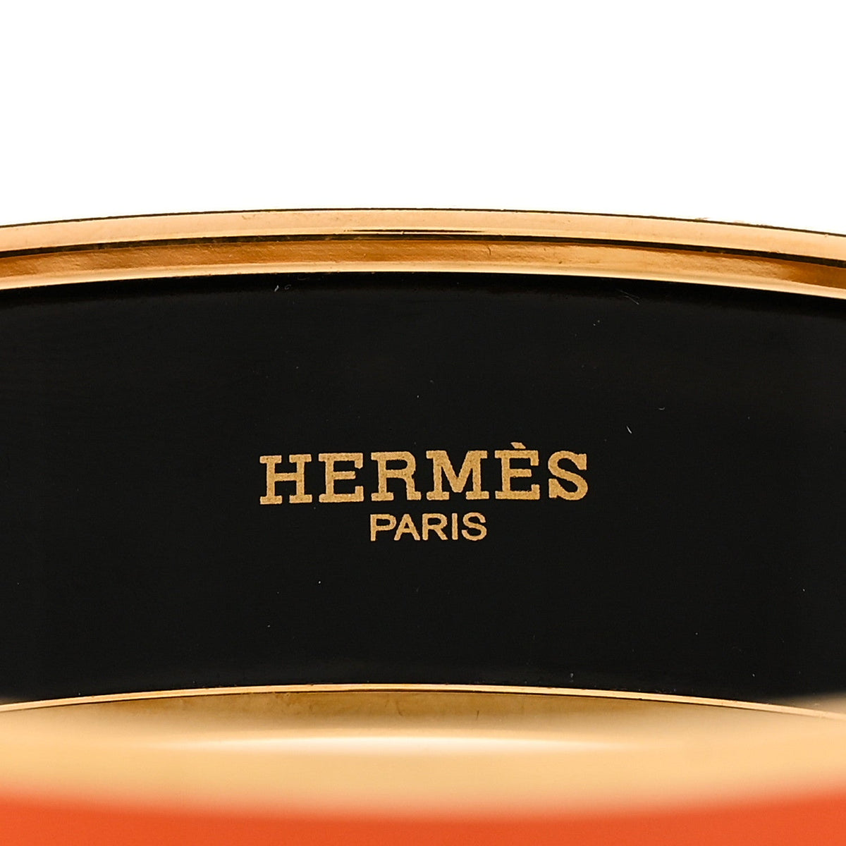 Enamel Printed Caleche Wide Bracelet 70 Orange