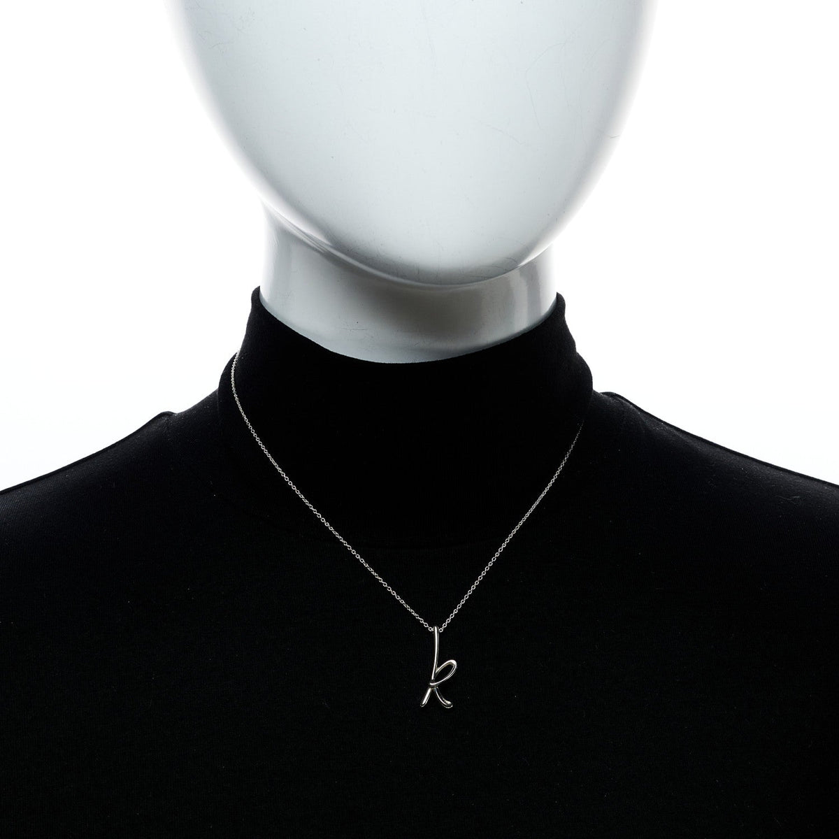 Sterling Silver Elsa Peretti Letter K Pendant Necklace