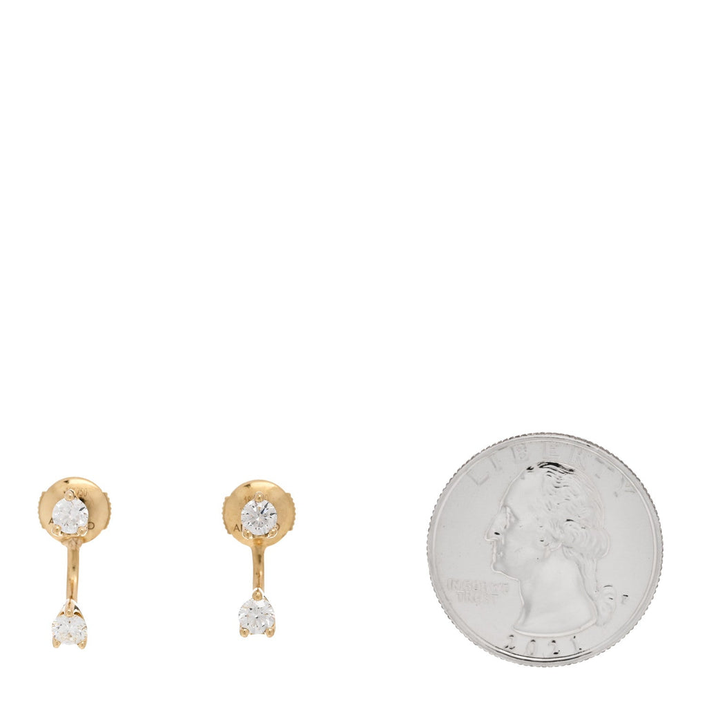 18K Yellow Gold Diamond Classic Round Orbit Earrings