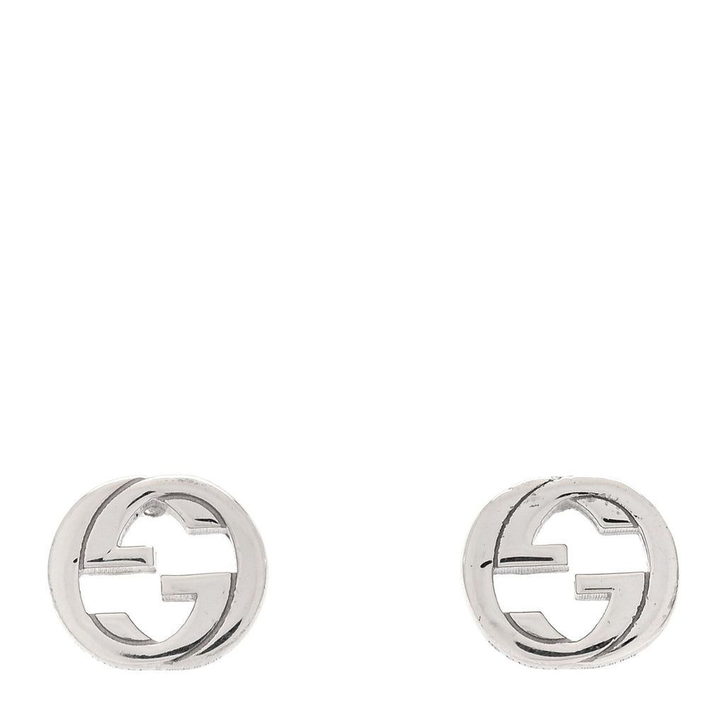 Sterling Silver Interlocking GG Stud Earrings