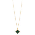 18K Yellow Gold Malachite Magic Alhambra Pendant Necklace