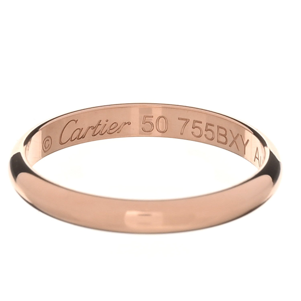 18K Pink Gold 2.5mm 1895 Wedding Band Ring 50 5.25