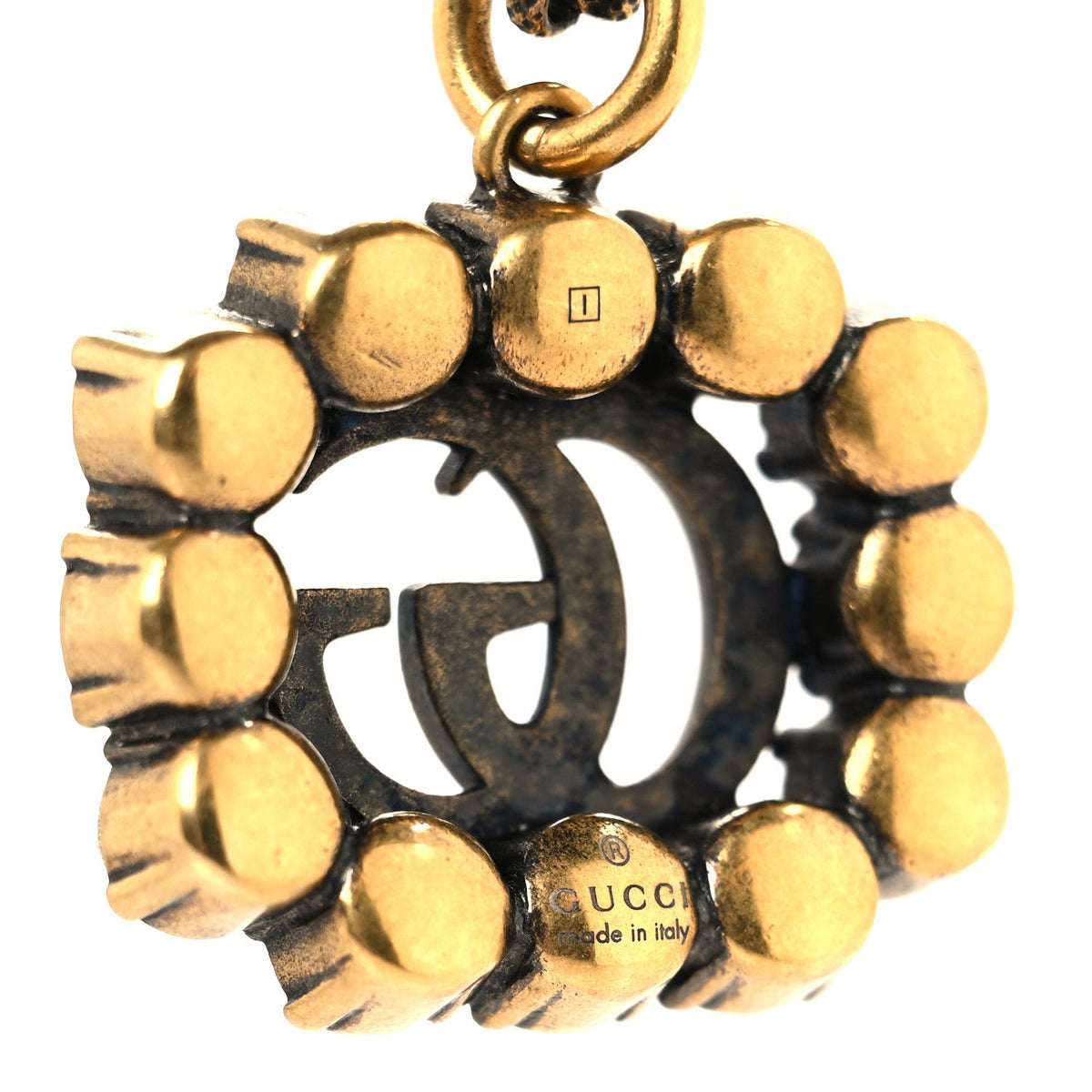 Crystal Embellished Double G Necklace Aged Gold
