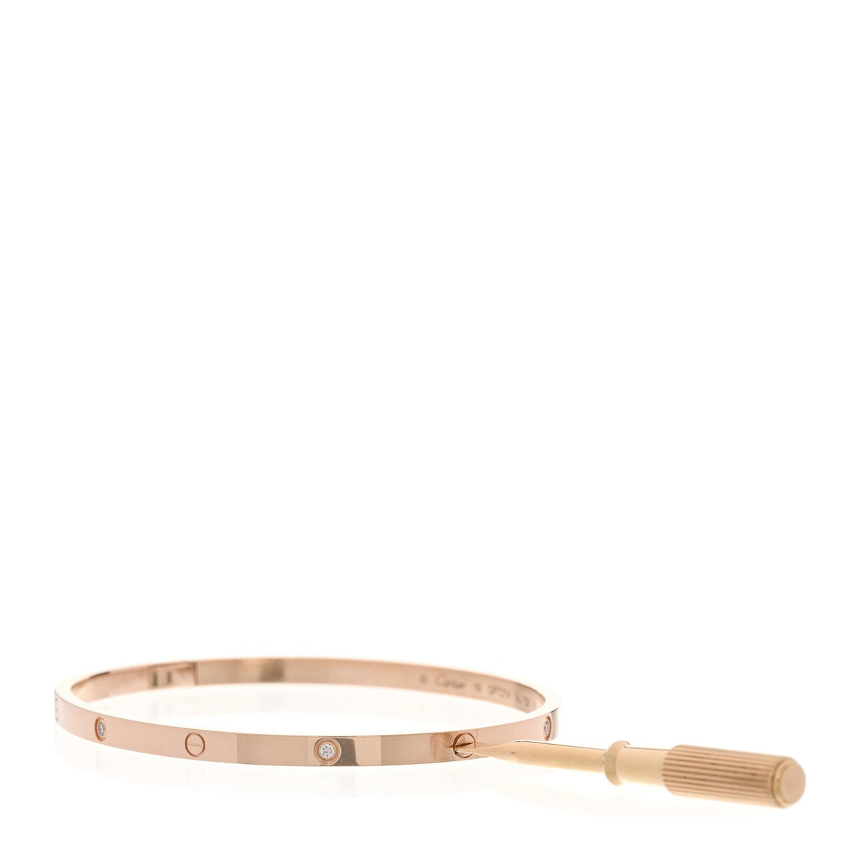 18K Pink Gold 6 Diamond Small LOVE Bracelet 19