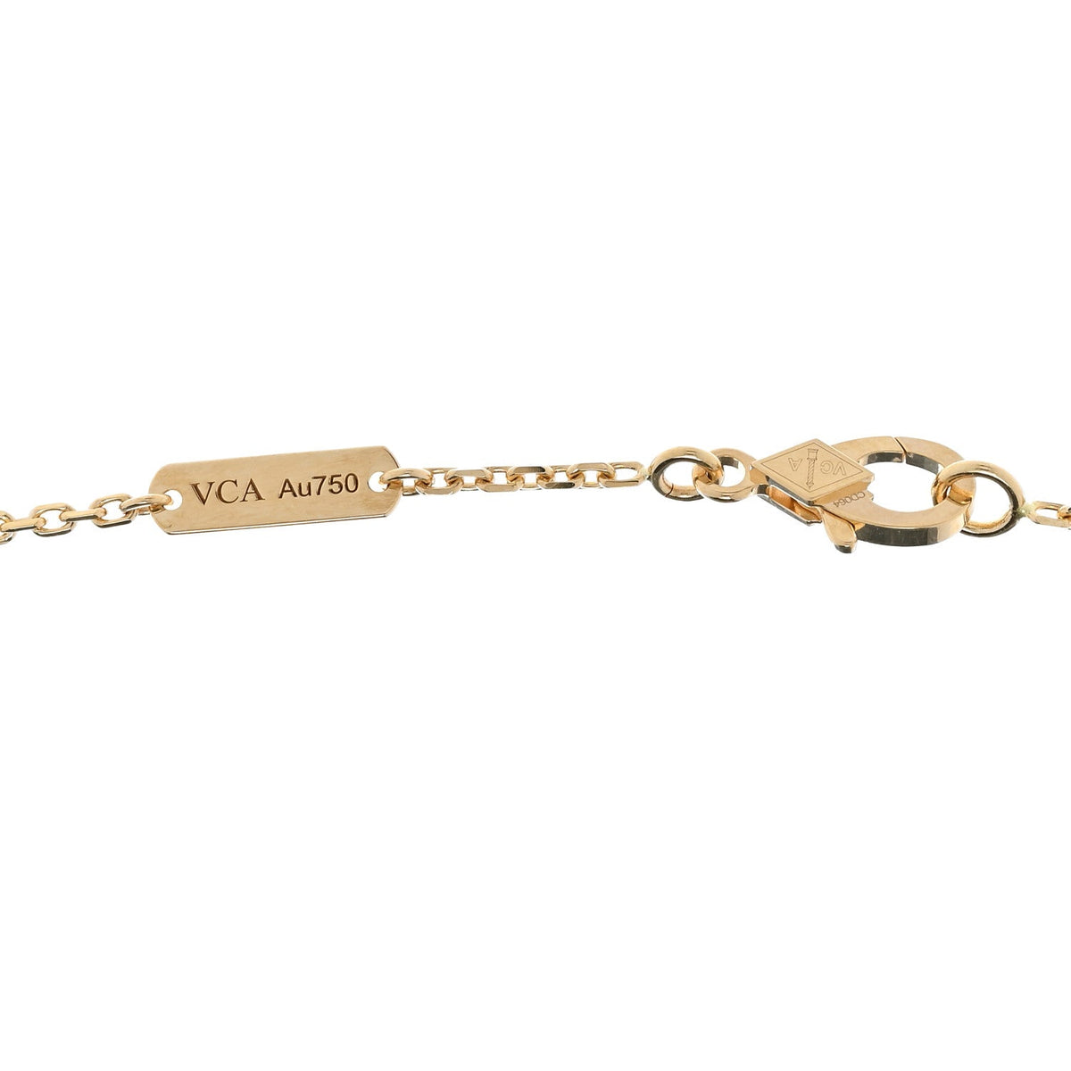 18K Yellow Gold Carnelian Vintage Alhambra Pendant Necklace