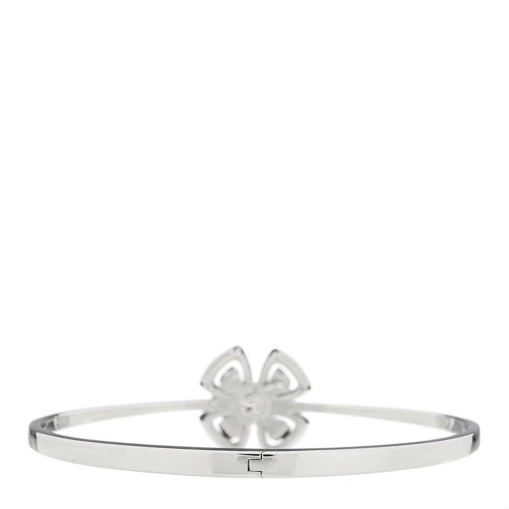 18K White Gold Diamond Fiorever Pave Bangle Bracelet