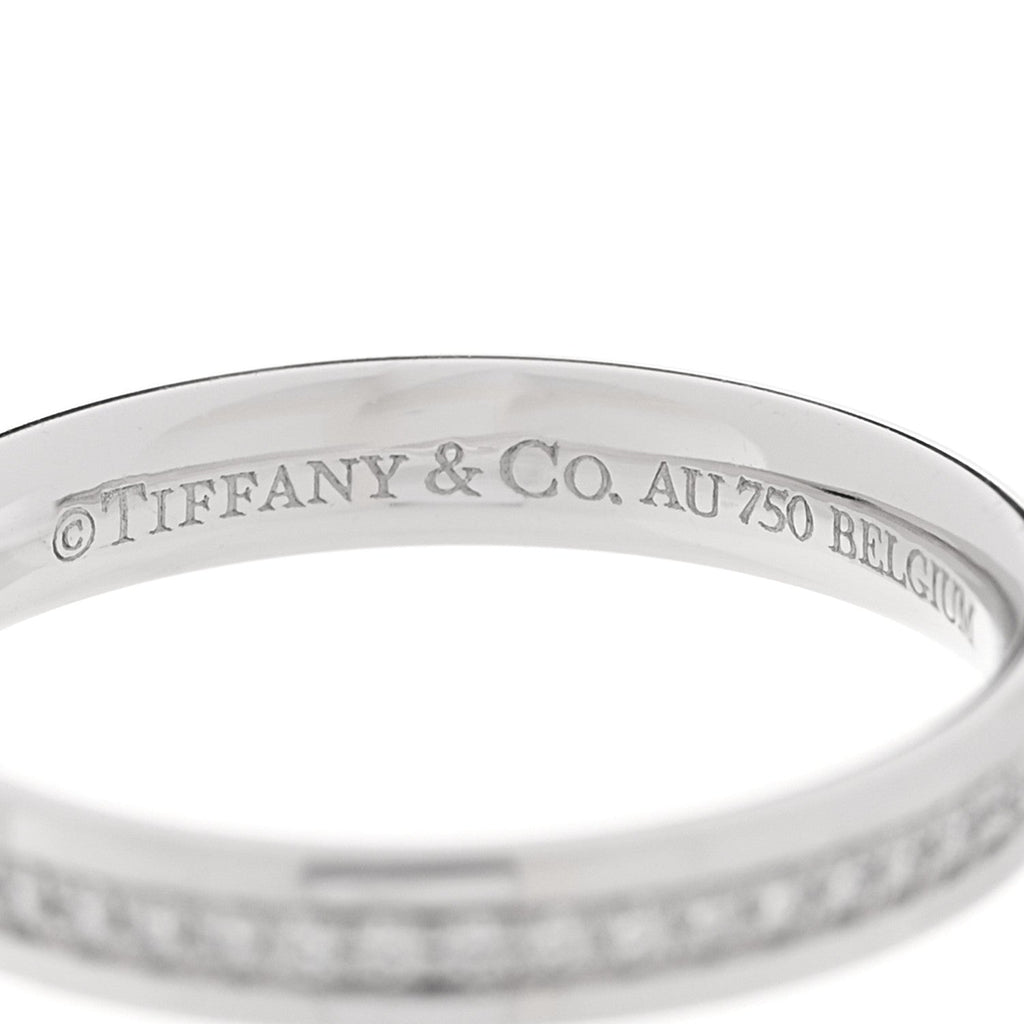 18K White Gold Diamond Metro Wedding Band Ring 52 6