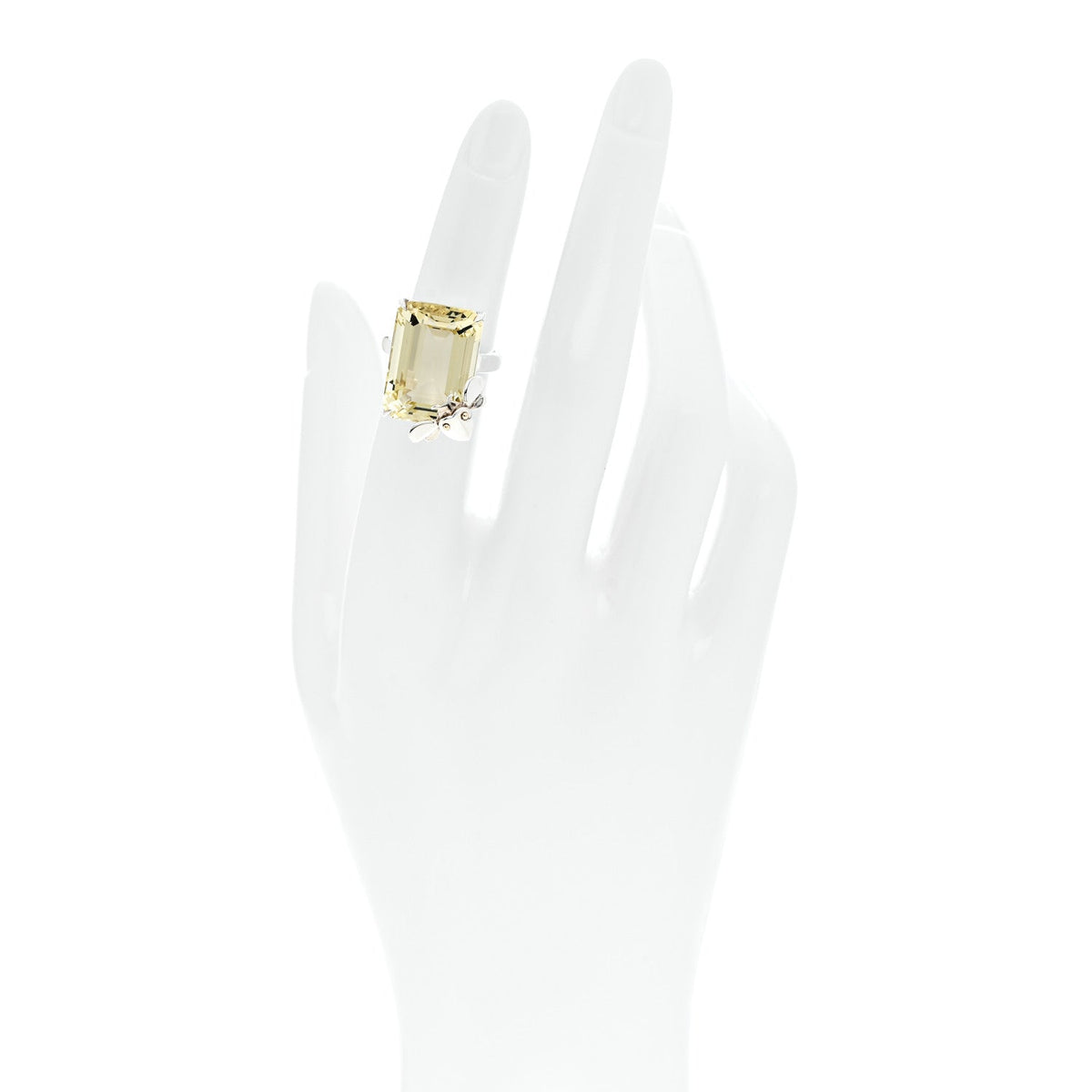 Sterling Silver 18K Yellow Gold Citrine Return to Tiffany Love Bugs Bee Ring 50 5.25