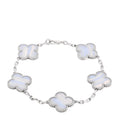 18K White Gold Chalcedony 5 Motifs Vintage Alhambra Bracelet