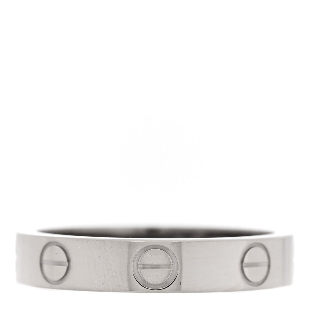 18K White Gold 3.5mm LOVE Wedding Band Ring 50 5.25