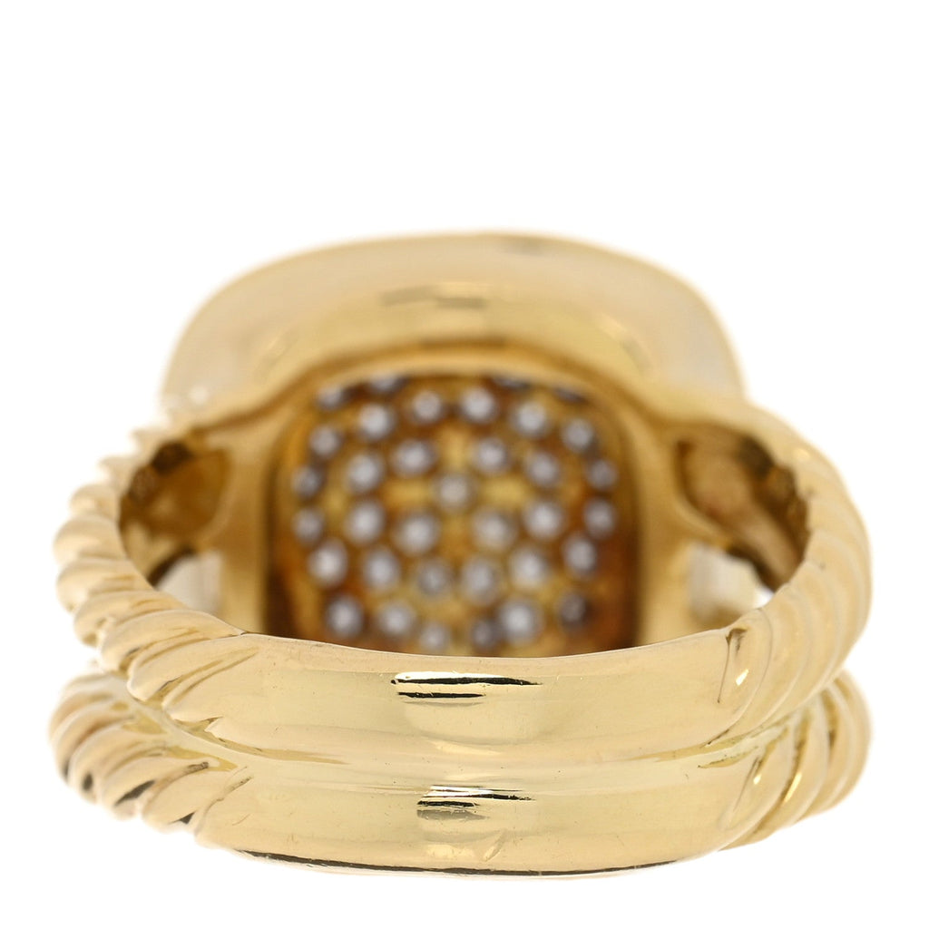 18K Yellow Gold Diamond 11mm Pave Albion Ring 54 6.75