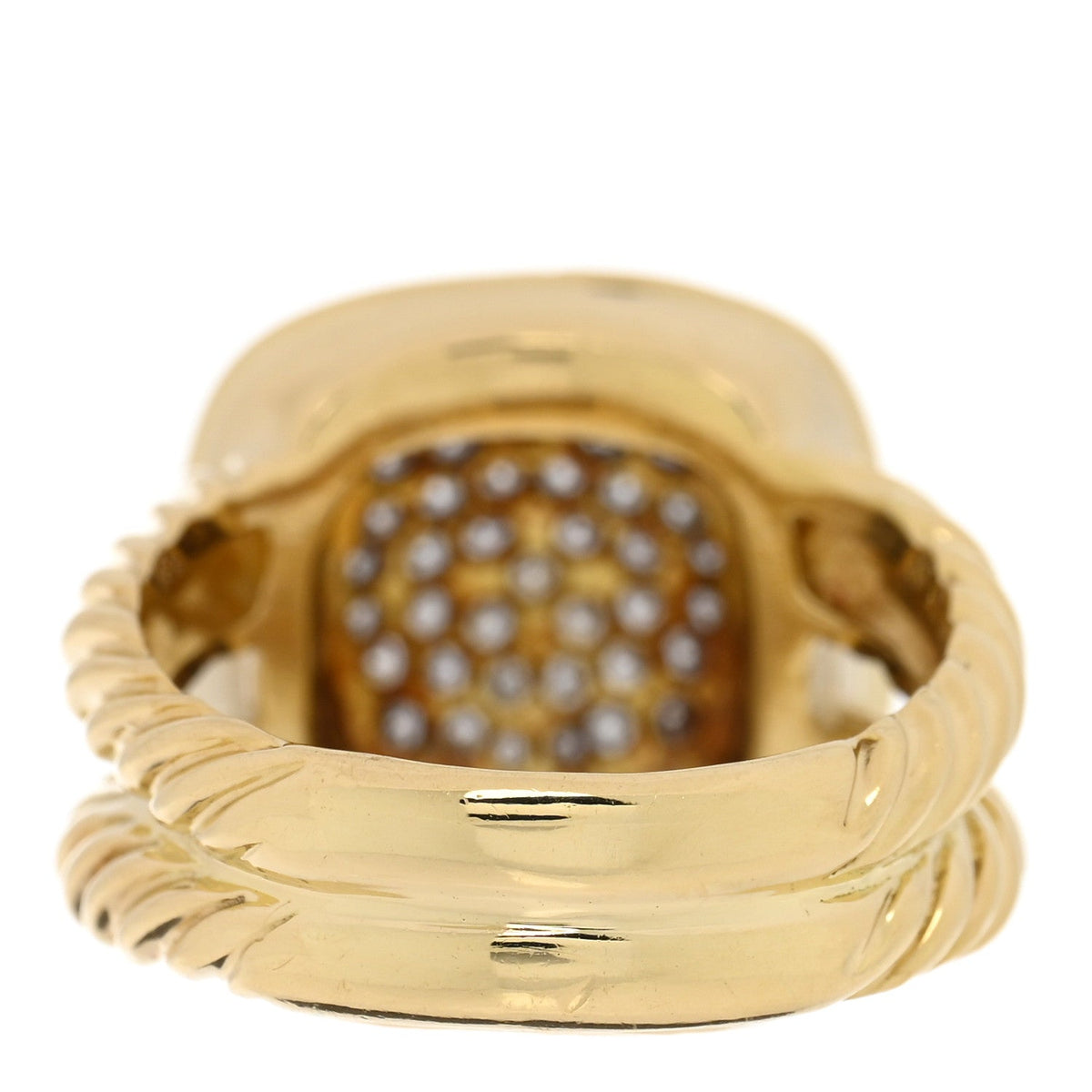 18K Yellow Gold Diamond 11mm Pave Albion Ring 54 6.75