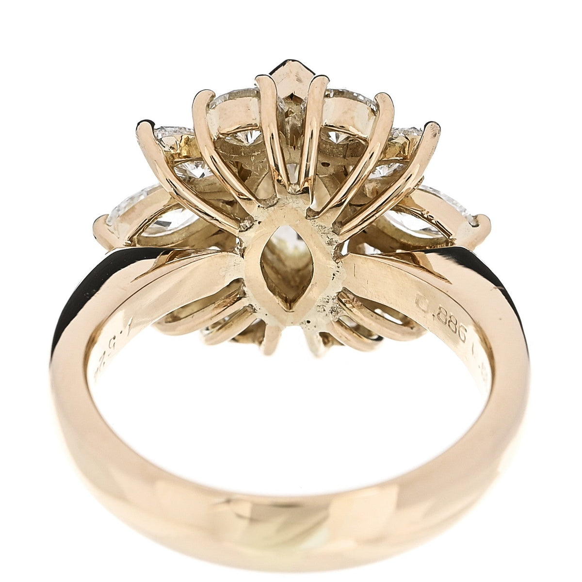 18K Yellow Gold Yellow Diamond 2.98ctw Flower Ring 53 6.25