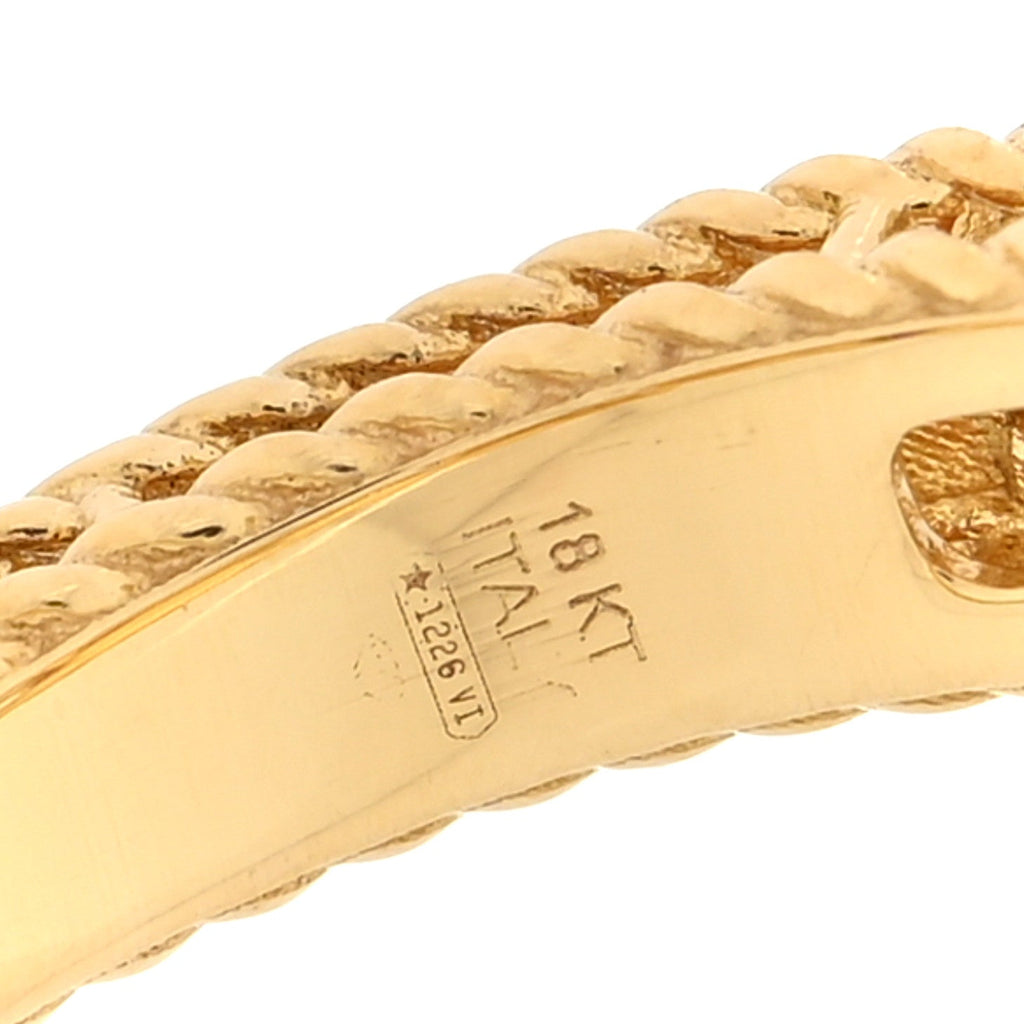 18K Yellow Gold Diamond Petite Venetian Princess Flower Ring 51 5.75