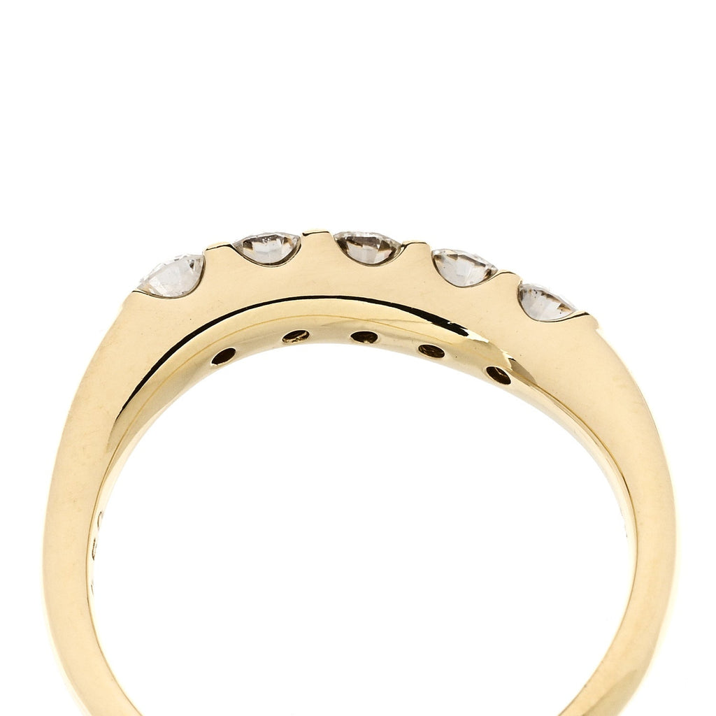 18K Yellow Gold Diamond .50ctw Curved Ring 53 6.5