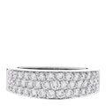 18K White Gold Diamond .92ctw Three Row Half Band Ring 51 5.75